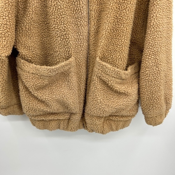 I.AM.GIA Brown Teddy Sherpa Oversized Full Zip Comfy Cozy Jacket Size XS - Picture 4 of 7